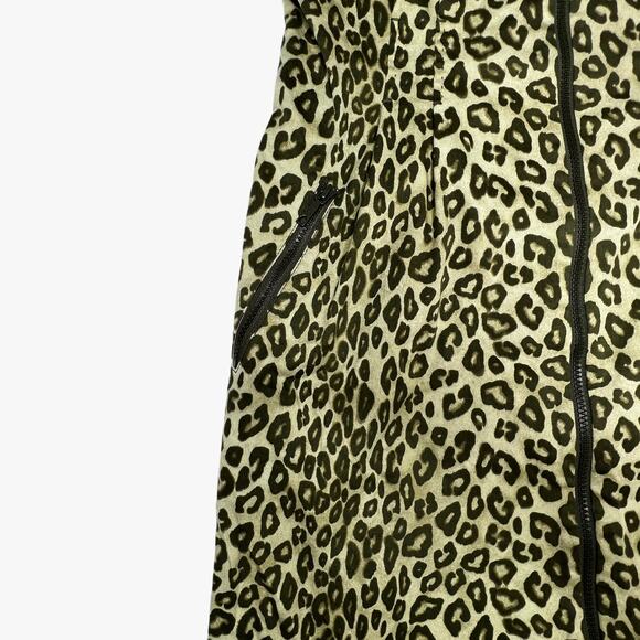 Lafayette 148 Animal Print Zip Front Sleeveless Sheath Dress Green size 10 - Picture 11 of 13